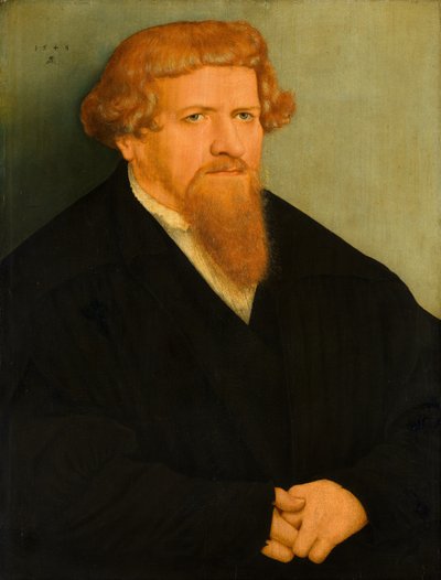 Portret van een man met een rode baard door Lucas Cranach the Younger  